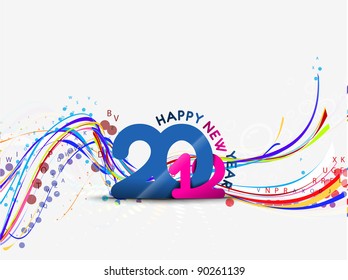abstract new year 2012 wave design. Vector illustration