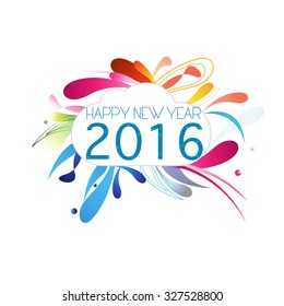 Abstract New Year 2016 white background greeting card vector