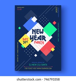 Abstract New Year 2018 Party Flyer, Poster or Banner Design.