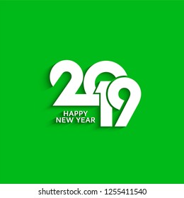 Abstract New Year 2019 text design modern background