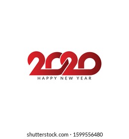 Abstract new year 2020 creative text design