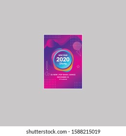 Abstract new year 2020 party flyer template