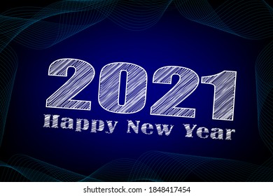 Abstract New Year 2021 text design modern background