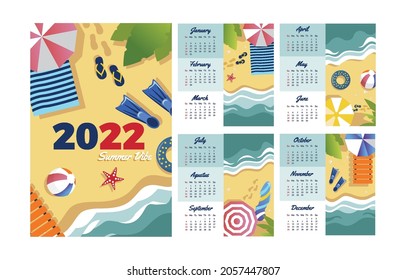 Resumen Calendario de diseño de Año Nuevo 2022 