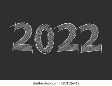 Abstract new year 2022, vector creative text scrawled in pen