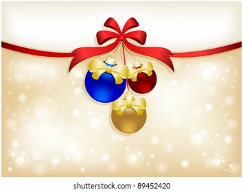 Abstract new year background with christmas tree balls