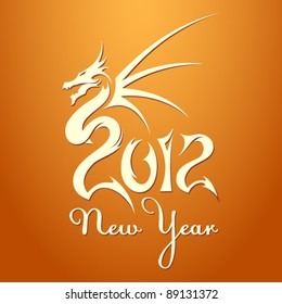 Abstract new year background with dragon. Vector.
