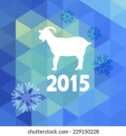 Abstract New Year background with symbol of 2015 year goat