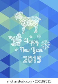 Abstract New Year background with symbol of 2015 year goat