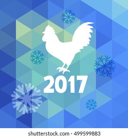 Abstract New Year background with symbol of 2017 year rooster