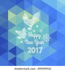 Abstract New Year background with symbol of 2017 year rooster