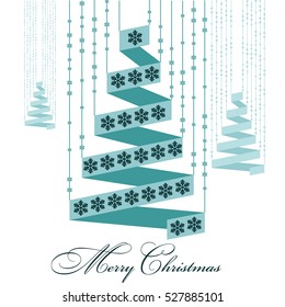 Abstract New Year background. Template for banner, posters, invitation in party or greeting card for the winter holidays in retro style with stylized christmas tree