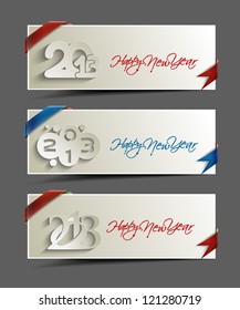 abstract new year banner, header, eps10 vector illustration