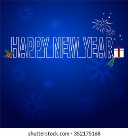 abstract new year  blue vector background