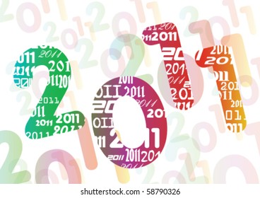 Abstract new year date with numerals