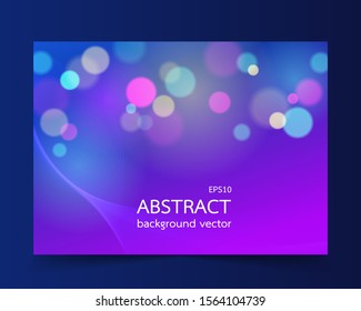 Abstract New Year lights on the background. Dark vector greeting illustration with golden numbers and snowflakes, lights