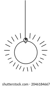Abstract new year toy as continuous line drawing on white background. Vector
