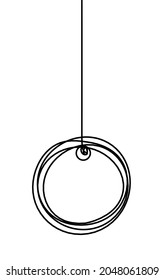 Abstract new year toy as continuous line drawing on white background. Vector