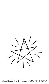Abstract new year toy star as continuous line drawing on white background. Vector