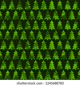 abstract new year trees and snowflakes. vector seamless pattern. green forest background. textile paint. repetitive background. fabric swatch. wrapping paper