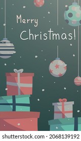 Abstract New Year vertical postcard template - Vector illustration