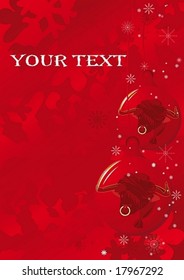 Abstract New Year's background with balls with the bull, a symbol of coming year