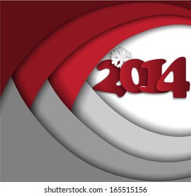 Abstract New Year's background with paper figures "2014"