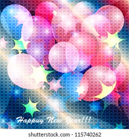 Abstract New Year's background  with stars and ballons. Vector. eps 10 clipping mask