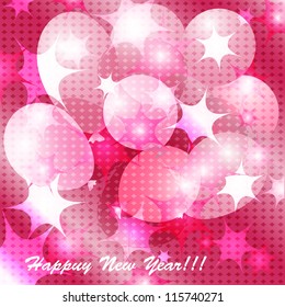 Abstract New Year's background  with stars and ballons. Vector. eps 10