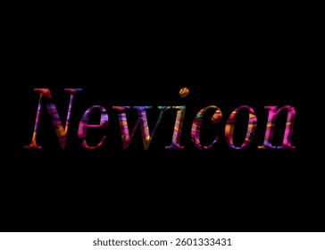 Abstract Newicon Text Effect Design Black Background