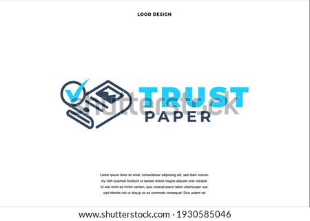 Abstract News Paper with checklist icon logo design vector illustration, News Paper trust luxury company branding Creative logo design