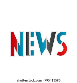 abstract news typographic design isolated on white background
