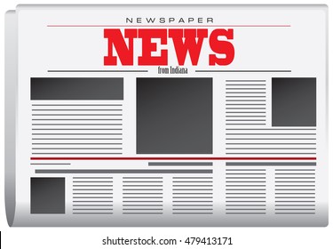 Abstract Newspaper News from Indiana. Vector illustration.