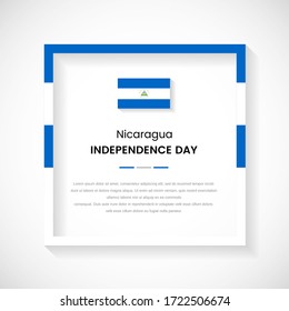 Abstract Nicaragua flag square frame stock illustration. Modern country frame with text for Independence day of Nicaragua