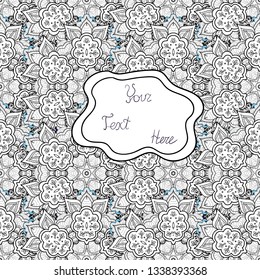 Abstract nice background. Doodles pattern for wrapping paper. Vector illustration. White, black and gray on colors.