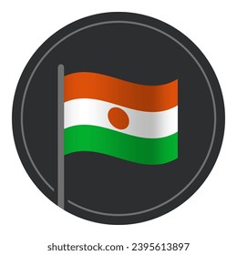 Abstract Niger Flag Flat Icon in Circle Isolated on White Background