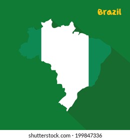 abstract Nigeria flag on abstract brazil map
