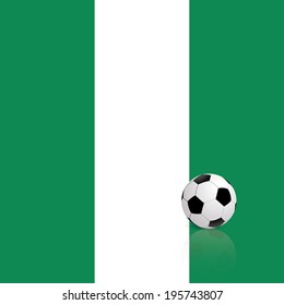 abstract Nigeria flag with a soccer ball