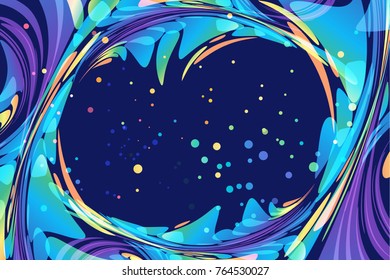 Abstract night background, ellipse frame