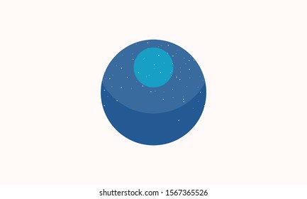 Abstract night background with full moon