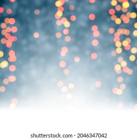 Abstract night bokeh lights background. Vector holiday illustration.