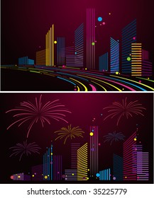 abstract night city