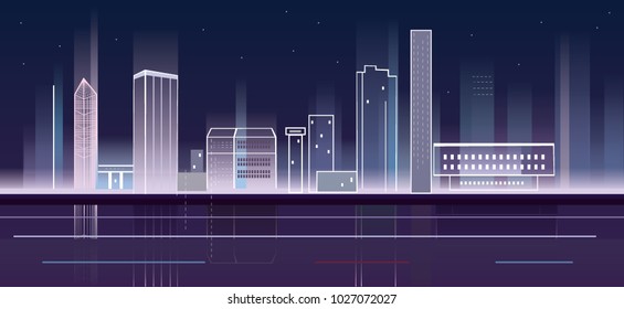 Abstract night city landscape.