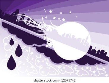 Abstract Night City vector