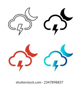 Abstract Night Cloud Lightning Silhouette Illustration, can be used for business designs, presentation designs or any suitable designs.
