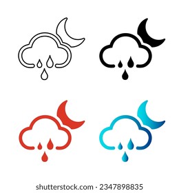 Abstract Night Cloud Rain Silhouette Illustration, can be used for business designs, presentation designs or any suitable designs.
