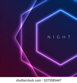 Abstract night party banner in glamour design style, modern flyer in A4 with colourful background