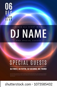 Abstract night party poster in glamour design style, modern flyer in A4 with colourful background