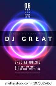 Abstract night party poster in glamour design style, modern flyer in A4 with colourful background