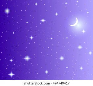 Abstract night starry sky decorative vector background